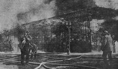 1926 Century Studios fire in Hollywood from Sunset Boulevard
