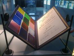 The EU Nobel Peace Prize displayed in Parlamentarium museum, European Parliament Brussels