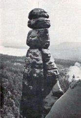 Barbarine rock formation at Pfaffenstein in Saxon Switzerland