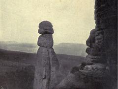 Barbarine rock formation at Pfaffenstein in Saxon Switzerland