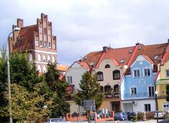 Lidzbark Gate and part of the historic tenement houses in Bartoszyce
