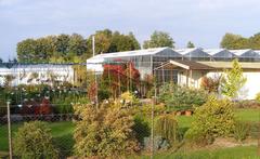 Gardening in Bartoszyce with rows of greenhouses and plants