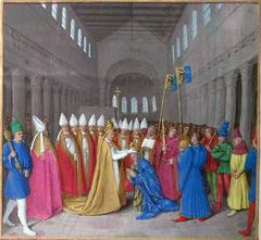 Charlemagne crowned emperor by Pope Leo III on December 25, 800 at Saint Peter's Basilica in Rome
