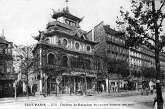 Postcard of the Bataclan theater in Paris around 1900