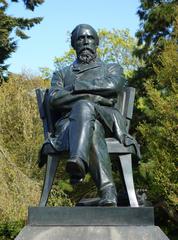 Statue of William Sefton Moorhouse in Christchurch Botanic Gardens New Zealand