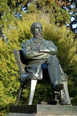 William Sefton Moorhouse statue in Christchurch Botanic Gardens, New Zealand