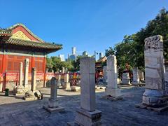 Beijing Dongyue Temple exterior with traditional Chinese architecture and curved rooftops