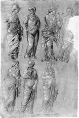 Illustration of Athena and Six Muses from Quaderno Lombardo
