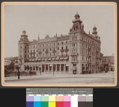 Bellevue Hotel building in Zurich with historical architecture and clear sky