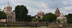Belur Math entrance with traditional architecture and a clear sky in Kolkata