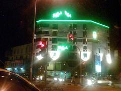 Front view of Green Leaf Hotel seen from Jalan Bukit Ubi traffic light