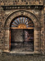 Entrance to Coricancha temple in Cusco Peru