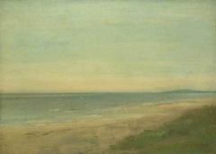 The Sea near Palavas painting by Gustave Courbet showing turbulent ocean waves and rocky coastline