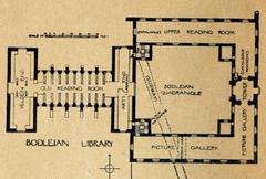 Historic map of the Bodleian Library in Oxford from 1919