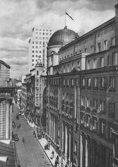 Historic view of Ulica Świętokrzyska street in Warsaw before 1939