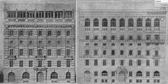 Architectural drawings of SAT buildings in Warsaw and Moscow by Isak Gustav Clason