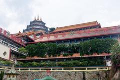 Kek Lok Si Temple in Penang Malaysia with colorful pagoda and statues