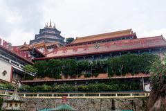Kek Lok Si temple in Penang with traditional architecture and colorful statues