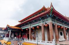 Kek Lok Si temple in Penang with intricate architecture and twilight sky