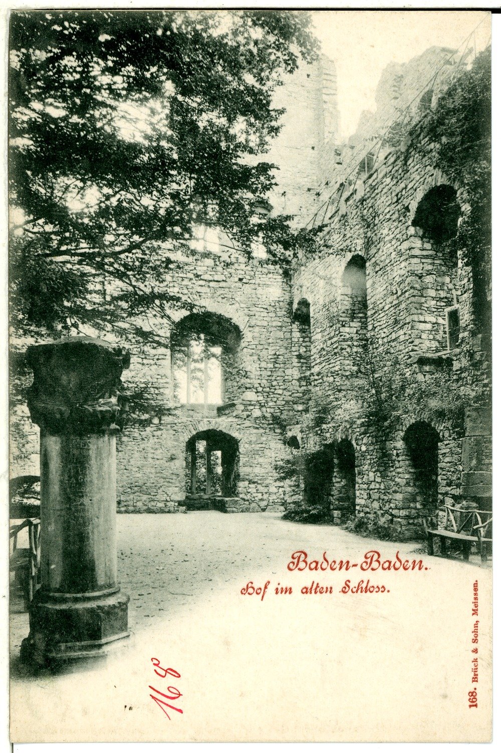 Historic Baden-Baden Hof im alten Schloss in 1898