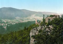 Historic view of Baden-Baden Altes Schloss around 1900