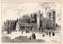 Illustration of Westminster Abbey from the North-East by Herbert Railton