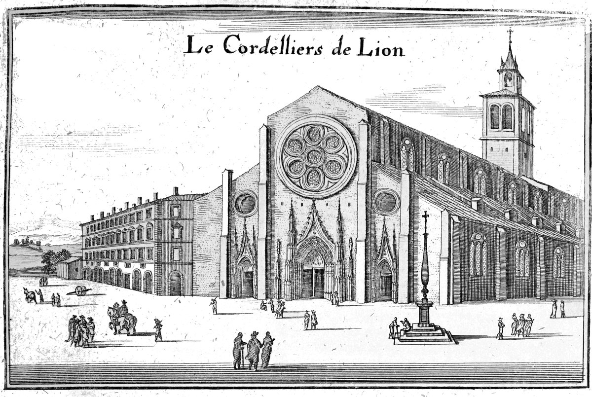 View of Cordeliers district in Lyon from Topographiae Galliae