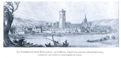 Historical illustration of churches and chapels in Lyon from 1908 book