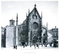 Illustration of churches and chapels in Lyon from 1908 historical book