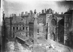 Urban redevelopment during the Second Empire showing the opening of rue Impériale and construction of the palais du Commerce and de la Bourse in Lyon