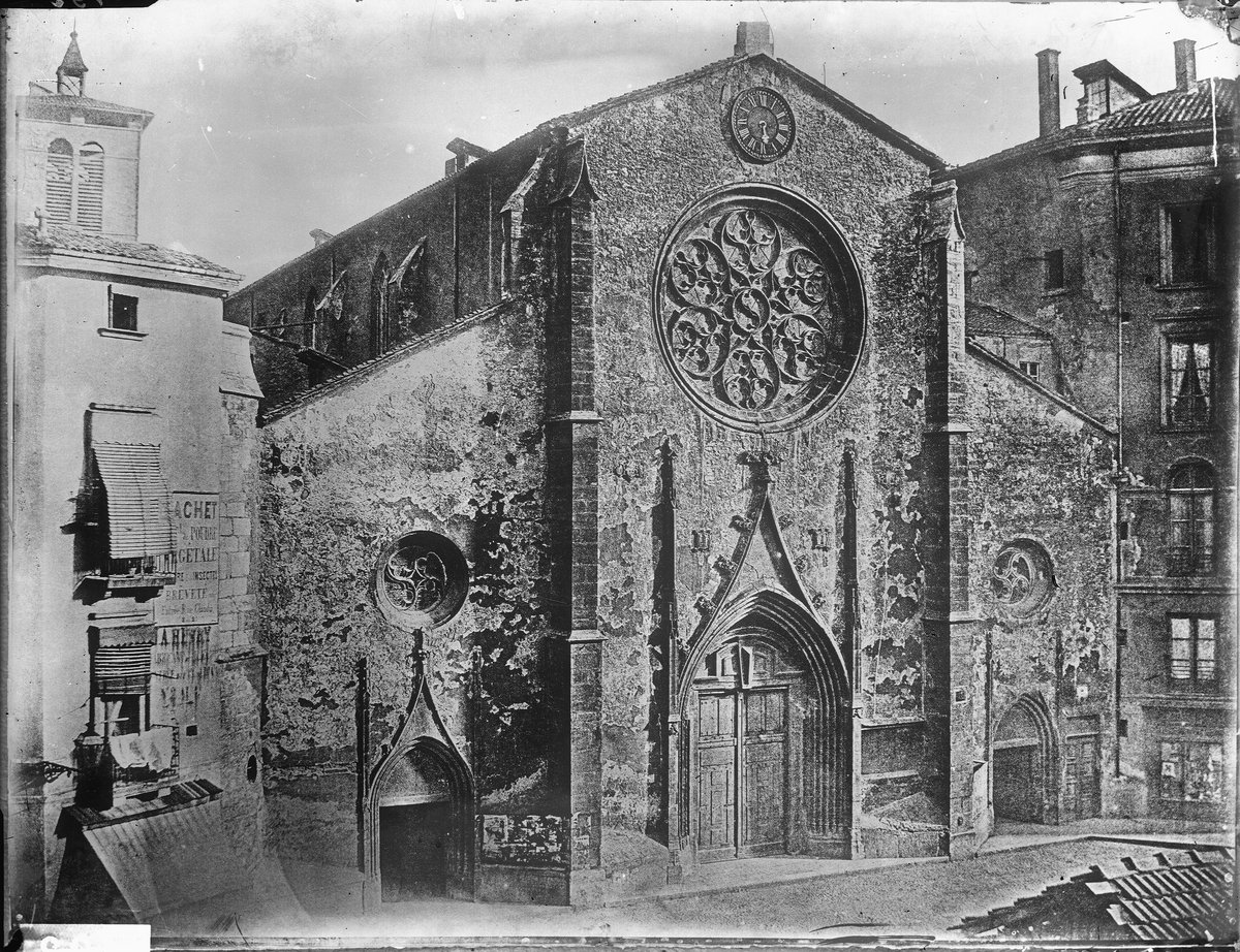 Urban redevelopment construction at Place des Cordeliers with Saint-Bonaventure Church during Second Empire