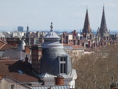Dome of building number 46 on Quai Saint-Vincent in Lyon, view from Place Rouville