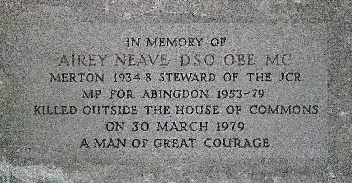 Airey Neave memorial stone at Merton College, Oxford