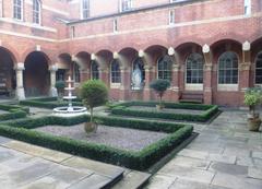 Inner courtyard of Birmingham Oratory listed building in Edgbaston