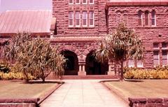 Bernice P. Bishop Museum historic building exterior in Hawaii, September 1958