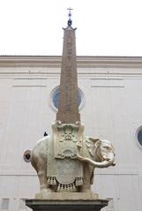 Elephant statue carrying an ancient obelisk in Piazza della Minerva, Rome