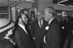 Prince Bernhard opening the Verzetsmuseum Amsterdam in 1985 black and white photo