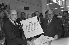 Prince Bernhard opening the Verzetsmuseum in Amsterdam, November 19, 1985