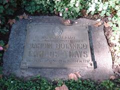 Plaque in Carlos Thays Botanical Garden in Buenos Aires, Argentina