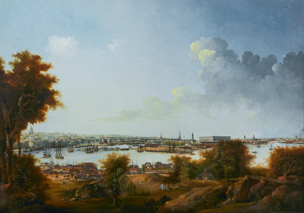 View of Stockholm from Djurgården painted by Louis Belanger in 1810