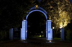 Blue gate entrance to Djurgården park in Stockholm