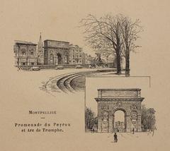 Historic illustration of Montpellier city from Fernand Bertaux's Les Grandes Villes de France