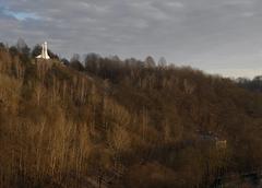 View of Three Crosses Hill in Vilnius from Castle Hill with Official Residence of Danish Ambassador