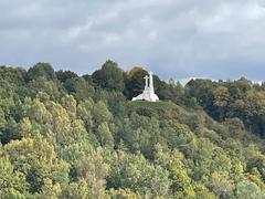 View of the Three Crosses monument from Gediminas Tower in Vilnius