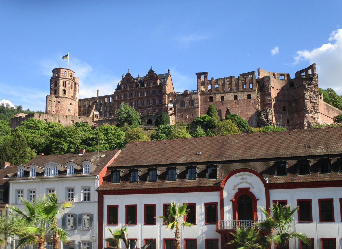 Heidelberg Academy of Sciences at Karlsplatz with Heidelberg Castle in the background