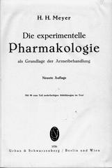 Title page of the 9th edition textbook Meyer and Gottlieb's Experimental Pharmacology as the Basis of Drug Treatment