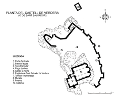 Plan of Verdera Castle in Alt Empordà region