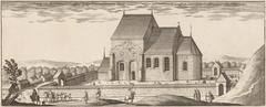 Engraving of the church at Gamla Uppsala from 1694