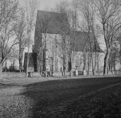 Old church exterior in Gamla Uppsala, Sweden, viewed from southwest