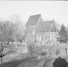 View of Gamla Uppsala church from the southeast showing its historic stone architecture